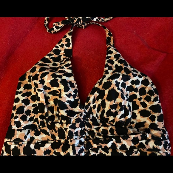 Women’s Animal Print Halter Top Dress - Picture 3 of 9